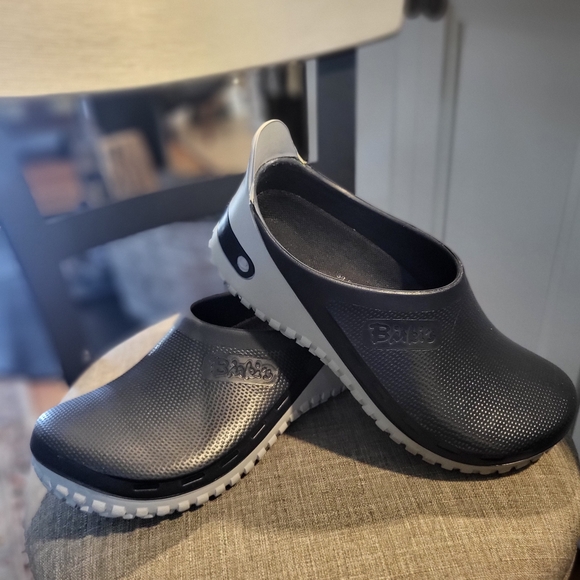 Birkenstock Black and White Slip-On Loafers - Picture 2 of 9